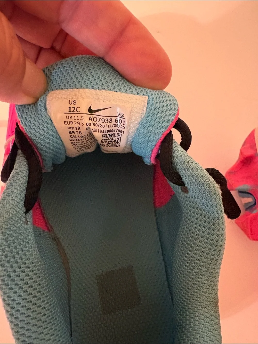 Nike Kids Pink Teal Black Baseball Cleats